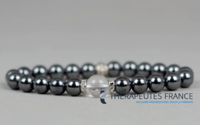 Bracelet en hématite & cristal de roche